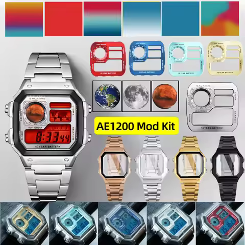 For Casio 3229 AE1200 Watch Mod Kit DIY ins style screen Color Changing Filter sticker Copper Dial P
