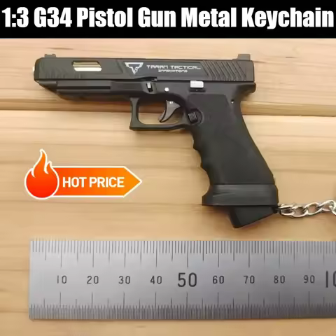 New 1:3 GLK G17 G34 TTI Taran Tactical Alloy Empire PUBG Pistol Keychain Gun Shell Ejection Free Ass