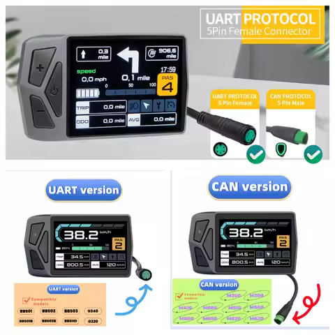 BaFang Color Bluetoth Display EB02 CAN Mid Motor Set Speed And Wheel Diameter for M510 M600 M820 M80
