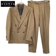 United Arrows Khaki Beige R-MODEL Saxony 4-Button Double-Breasted Jacket, Size 44