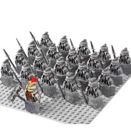 New 21Pcs Solider Eomer Rohan riorr vs Uruk Hai Army Figrues With Shield Spear Weapons Kid Toys
