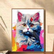 JINYOU paint by number cute cat abstract painting diy hand-painted coloring bedroom oil paint decorative painting 20x30/30x40cm