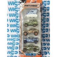 TOYOTA Diecast Matchbox Camouflage giftpack set in Land Cruiser TLC FJ40 Hummer Ford Raptor Jeep