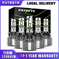 Fateeye F7 H4 Car Headlight H7 H11 9005 9006 110W / Pair 22000LM Headlight Bulb for Car White 6500k 