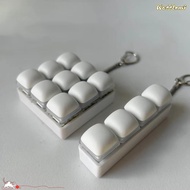 WATTLEMI Fidget Keychain, DIY Keyboard Keys Button Finger Keyboard Cap,  3/4/9Keys Pass The Time Key