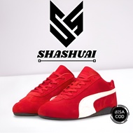 MERAH Speedcat Men's and Women's Sneakers Size 36-43 Thick Suede Material RED Color Casual Style