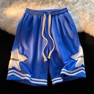 Men's Ins Fashion Loose Versatile Jogging Shorts Y2K Coupe Street Klein Blue Five-Star Trousers American Basketball Shorts