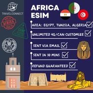 EGYPT + TUNISIA + ALGERIA + SOUTH AFRICA + GHANA + REUNION ESIM 【4G/5G🔥】【5/7/10/15/30Days】