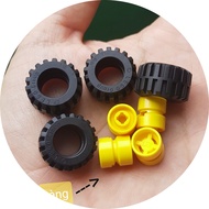 [4 Cái] LEGO Bánh Xe Ô tô Với Lốp Đen 24 x12R và Vành 11x12 Màu Vàng ID (6014b / 56890)
