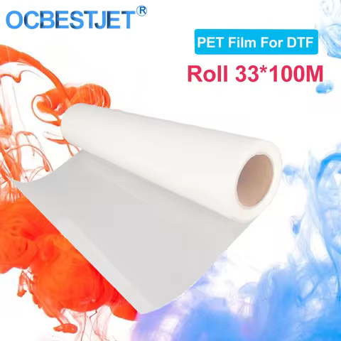 33cm*100m A3+ Roll DTF PET Transfer Film 100 Micron For Direct Transfer Film Printing For Epson L180