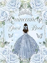 Quinceanera Guest Book Hardcover Baby Blue Floral Flowers Princess Dress Silver: Mis Quince Años ( S