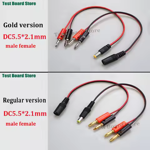 DC plug to banana plug cable 4mm power test cable DC5.5 x 2.1mm Turn lantern plug DC male DC female 
