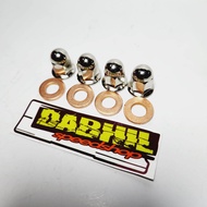 Mur 12 Topi Chrome Drat 12 + Ring Tembaga Blok Head Yamaha RX King Rxs F1ZR Jupiter Z Vega R Vega ZR
