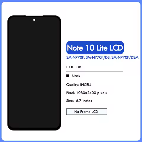 6.7'' incell LCD For Samsung Note 10 Lite LCD Display Touch Screen For Samsung Note10 Lite N770F LCD