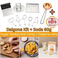 Sugar Honeycomb Dalgona Challenge Cook Set Kit &amp; Dalgona Latte (Korean Sugar Candy / Sweet Caramel Sponge Candy) Ppopgi Home Baking Tool from Squid Game