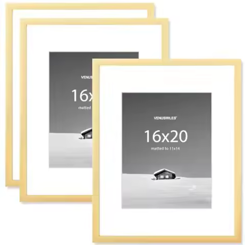 16x20 inch Picture Frame 16x20 Photo Frames with 11x14 Removable Mat - High Definition Plexiglass - 