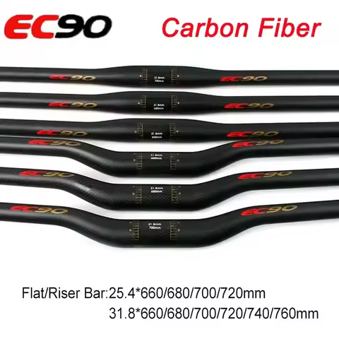EC90 Ultralight MTB Bicycle Carbon Handlebar 25.4/31.8mm Riser/Flat Bar 660/680/700/720/740/760mm BM