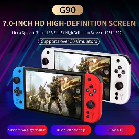 G90 Portable Handheld Game Console 7-inch IPS HD Screen Retro Gaming Arcade for PSP/PS1 64G TV Game 