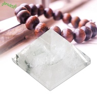 IOLINIDT Crystal Pyramid, White Stone Figurine Quartz Pyramid Decor, Unique 3x3cm Positive Energy Ch