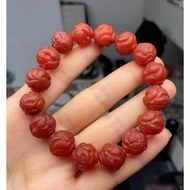 Natural nanhong agate nine-tail fox  carving bracelet Nanhong nine-tail fox bracelet