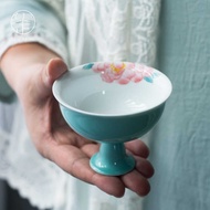 Underglaze Hand-Painted Goblet Master Cup Single Cup Female Ceramic Kung Fu Tea Set Goblet Tea Cup H