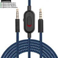 2M Braided Extension Aux Cable for Logitech G Pro X / G Pro / G233 / G433 Headset with Mute Volume Control Replacement Audio Cord