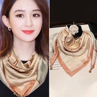 Square silk scarf for women 70 70x70cm turban bandana, beautiful, high-quality head covering to make