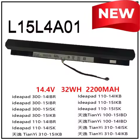 2200mAh L15L4A01 Laptop Battery Suitable for Lenovo Tianyi 310-14ISK-15IKB 100-14/15IBD IdeaPad 300 