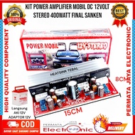 Kit Power Amplifier Mobil DC 12VOLT Stereo 400watt Final Sanken