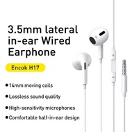H17 Wired Earphones Encok Lateral In-Ear Earbuds with Microphone, 3.5mm Jack, HiFi Noise Cancelling 