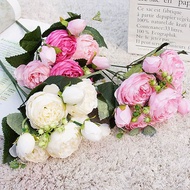 5 Head Artificial Persian Rose Bouquet Korean Style Small Fake Simulation Roses for Wedding Arrangem