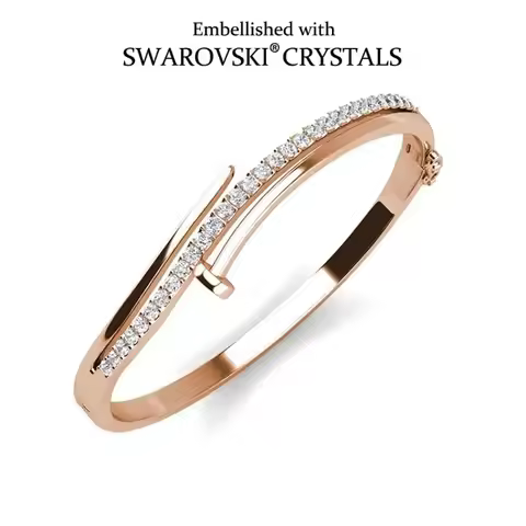 Daisini Nail Shape Bracelet Embellished with Premium Grade Crystal From Swarovski for Women 18k Gold
