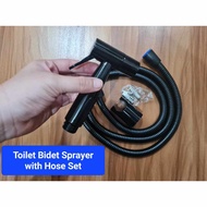 Bathroom Sprayer Black PVC Bidet Toilet Comfort Room Black Sprayer Soray with Flexible Hose Set