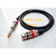 Audio cable mic cable xlr female to jack akai mono 6.5mm 50 CM - 5 Meters
