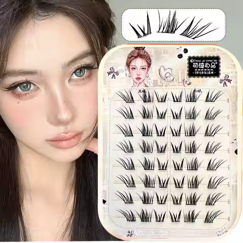 Fox Glue-free False Eyelashes Beginner Glue Strands Lashes Ultrathin Noglue Eyelashes Extended Outer