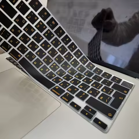 Russian Silicone Keyboard Cover suitable for MacBook Pro14 M5 M4 M3 M2 Air13.6 inch New Orange Cyril