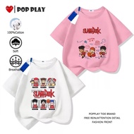 Kids Shirts Slam Dunk Pure Cotton Short Sleeve Cute Cartoon Print From Philippines