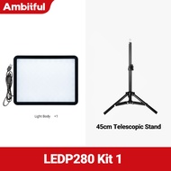Ambitful LEDP280 15W LED Video Light Fill Light Panel Light 1700lm 2800K-7000K Bi-Color For Makeup L