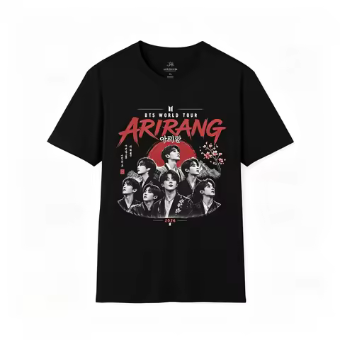 Arirang BTS Band Portrait T-shirt K-pop Korean Music T-shirt BTS Concert Tshirt 2026 Summer Men Wome