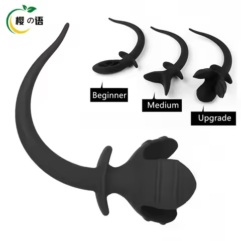 Silicone Dog Tail Anal Plug G Spot Prostate Massager Butt Open Plug Anal Dilator Couples Roleplay Co