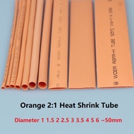 Orange Heat Shrink Tube 2:1 Diameter 1 1.5 2 2.5 3 3.5 4 5 6 ~50mm  Soft Cable Sleeve Professional  Line Wire Wrap Cover Protection - 3/10Meter