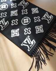 Louis Vuitton Scarf LV 黑色頸巾 LV黑白羊毛圍巾