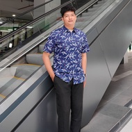 KATUN KEMEJA Men's Big Size Slim Fit Cotton Shirt Darkbiru Short Sleeve ACCA-B790102