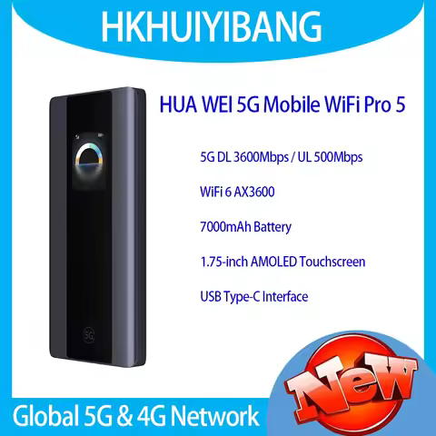 Unlocked HUA WEI 5G Mobile WiFi Pro 5 E6888-982 Wi-Fi 6 AX3600 Type-C Dual Band Pocket Hotspot 5G 4G