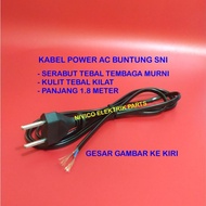 Ac Power Cable 1.8M SNI / Stump AC Cable 220 SNI 1.8 Meters
