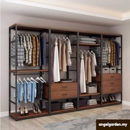 Clothes Hanger Rack Or Open Wardrobe Rack Standing Household Bedroom Simple Double-Layer Open Wardro