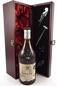 Martell Cordon Bleu Cognac (1970's bottling) in a silk lined wooden box with four wine accessories, 1 x 750ml