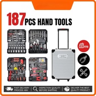 High Quality TBS187 187Pcs Craft Hand Tools In Aluminium Trolley Case Tool Box Set Car repair, home 