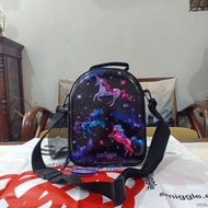 Smiggle Lunch Box Hardtop Curve Galaxy Unicorn original