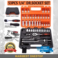 53 Pcs 1/4inch Set Combination Chrome Vanadium Steel Tools With Heavy Duty Case (CR-V) SET SEPANA SO